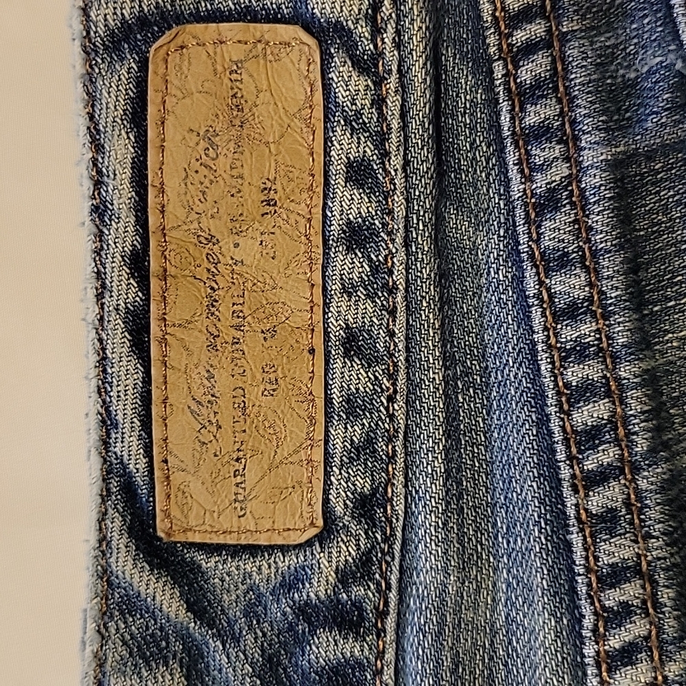 Abercrombie & Fitch distressed bootcut blue jeans 5 pocket 100% cotton Size 6R … - Picture 6 of 10